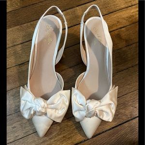 BHLDN Seychelles Neve Ivory Satin Heel 8.5